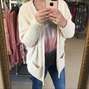 Popcorn knit cardigan
